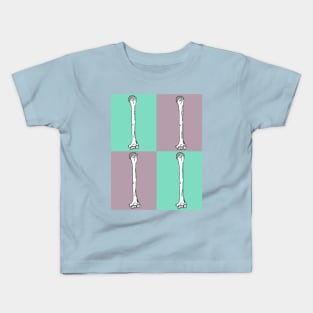 Four Square Teal and Mauve Humerus Design Kids T-Shirt